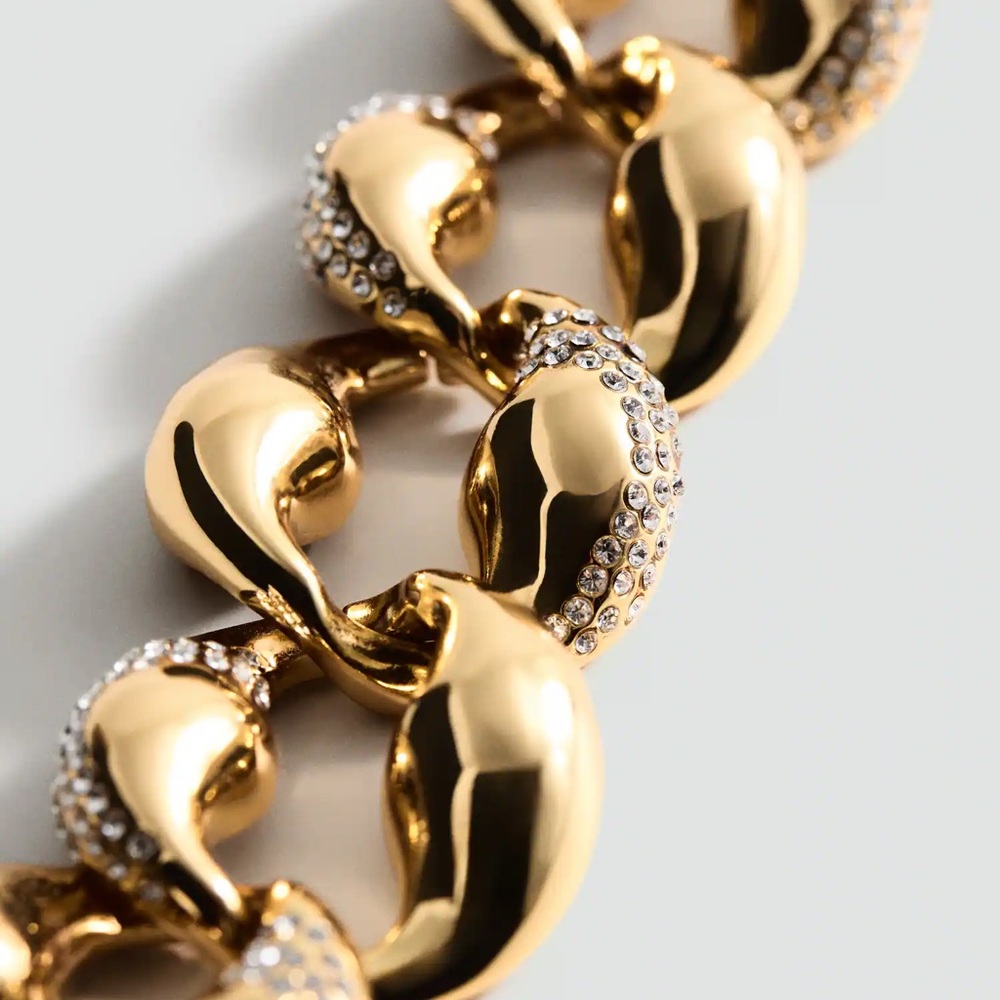 Mango NECKLACE WITH RHINESTONE LINKS